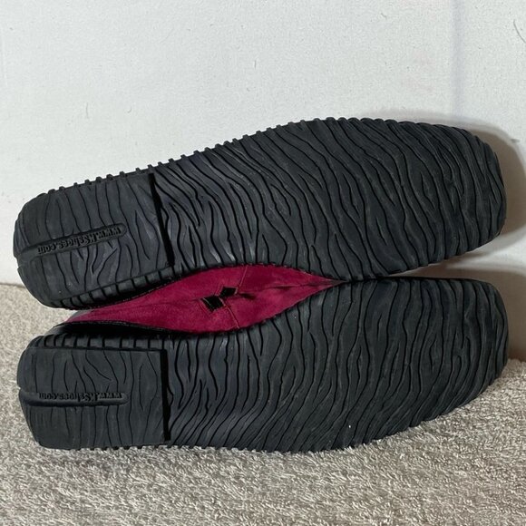 Vintage K Shoes Deep Red Suede Square Toe Ankle Boots Booties UK6 - Picture 13 of 13